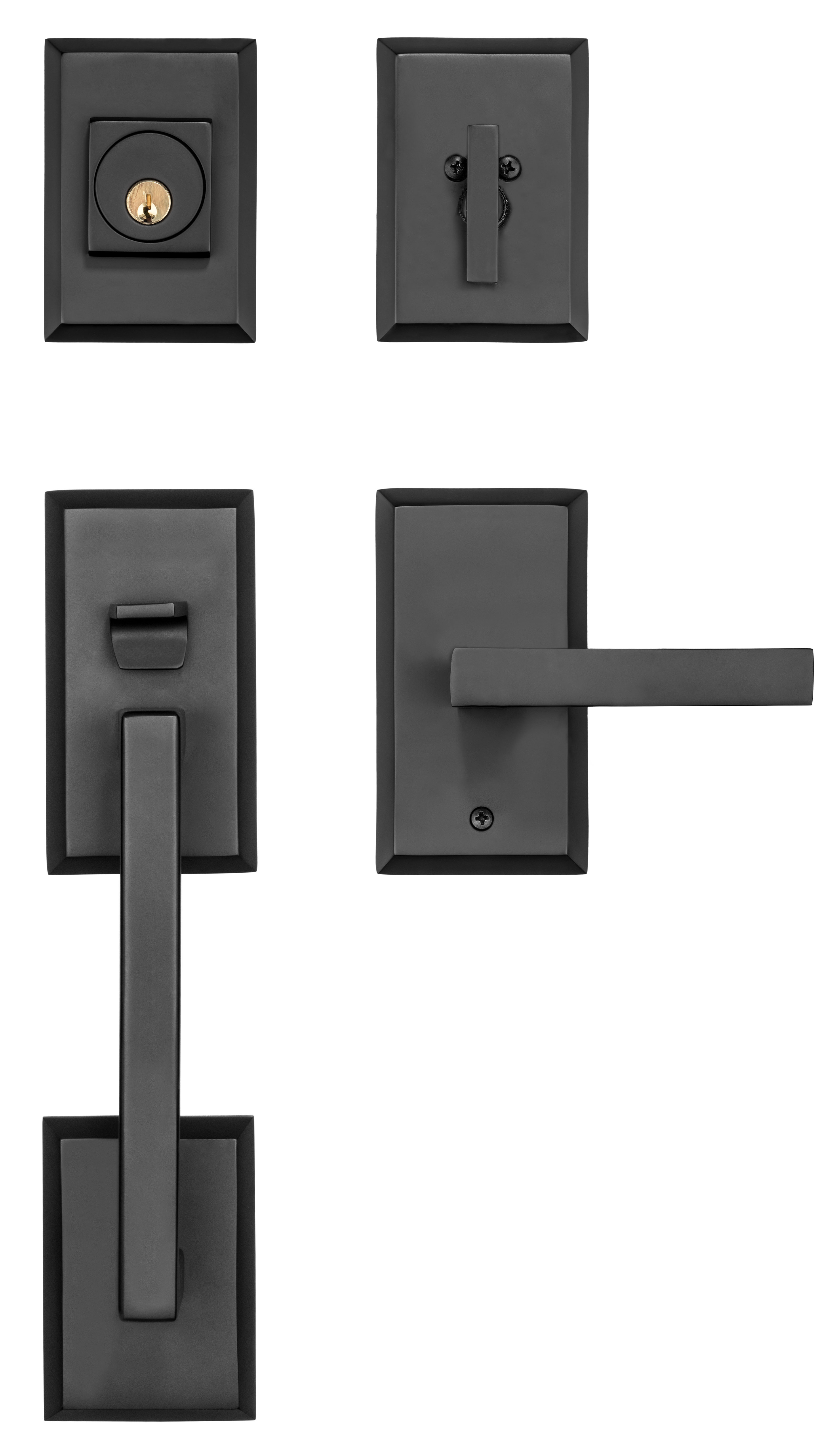 EAGH310DL10B Rockwell Premium Zenia Solid Brass Entry Door Handle Set