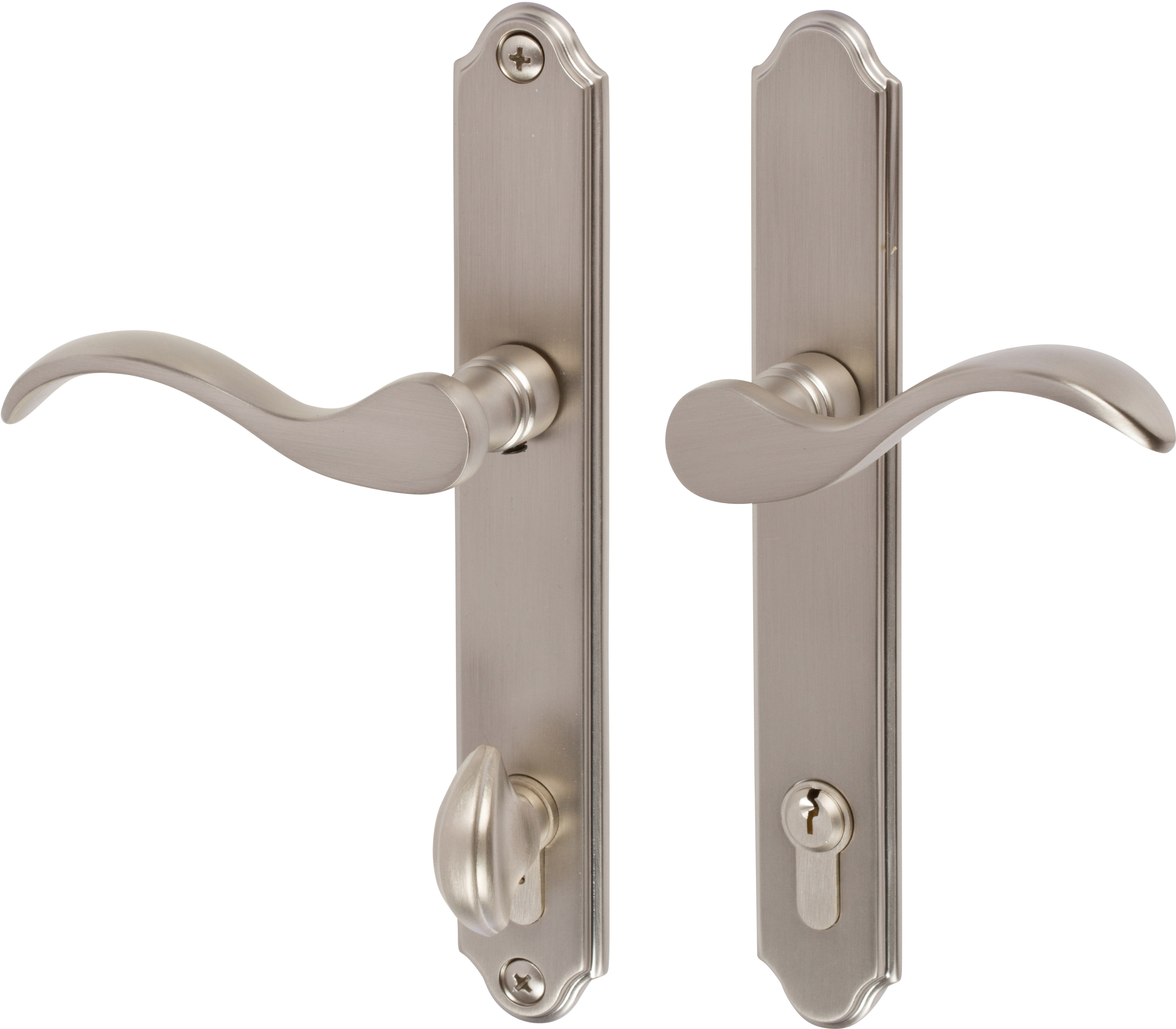 Brushed Nickel Door Handle With Lock - Image to u