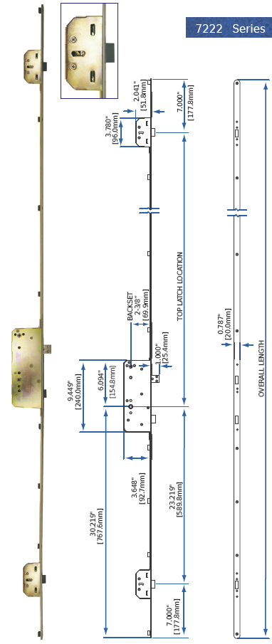 Entry door high security multipoint lock