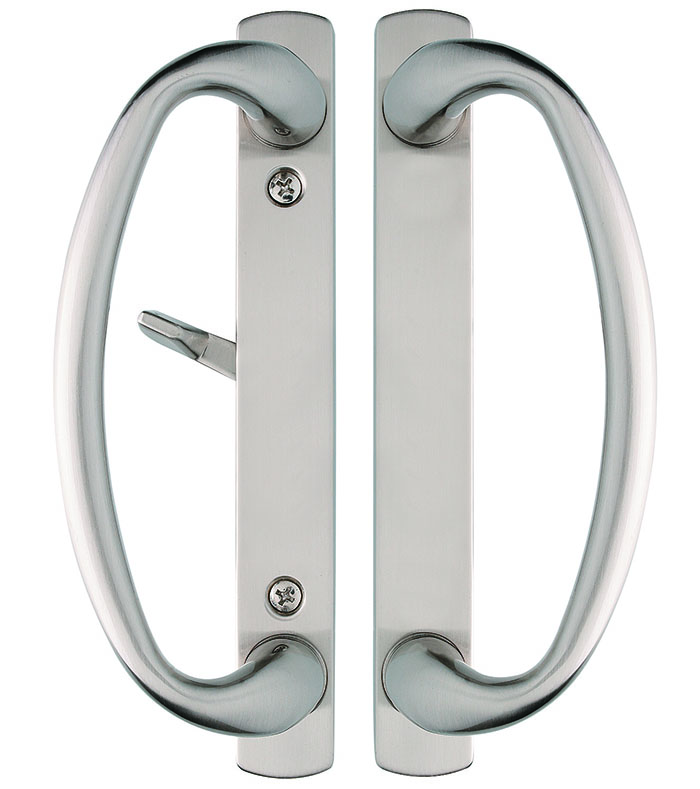 Sliding Patio Door Handle Set In Brushed Nickel Finish Charlotte Sliding Glass Door Handle Set In Brushed Nickel