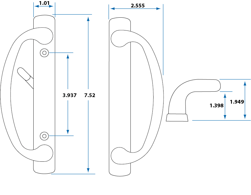 sliding door handleset in oil rubbed bronze