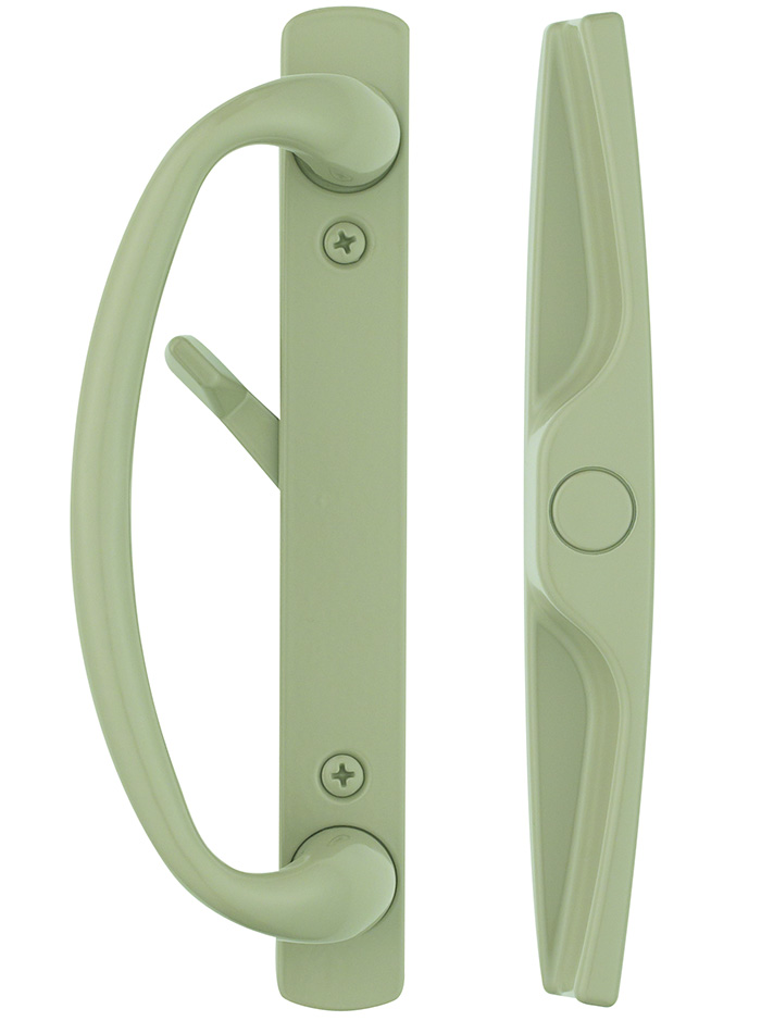 Euro Charlotte Sliding Glass Door Handle Set in Tan Green
