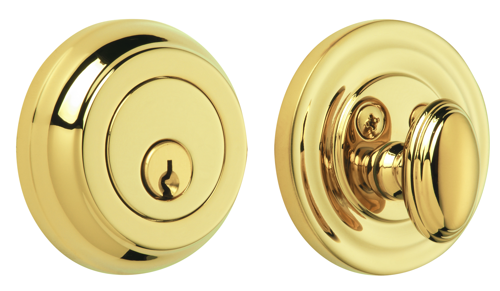 low profile single cylinder deadbolt in lifetime brass finish