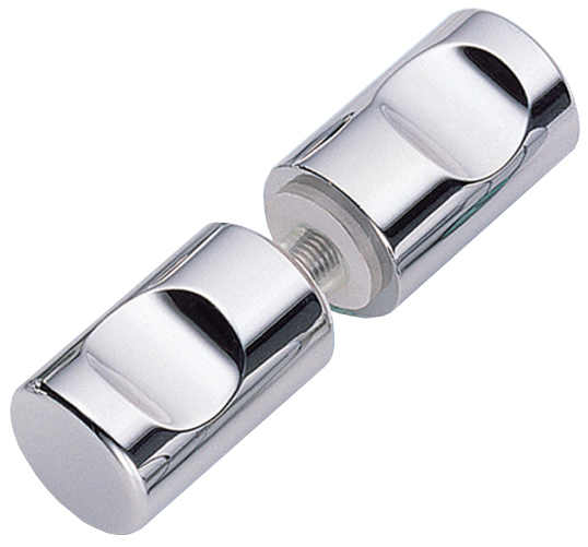 Mont Hard Double Sided Knob in Chrome Finish for Frameless Heavy Glass