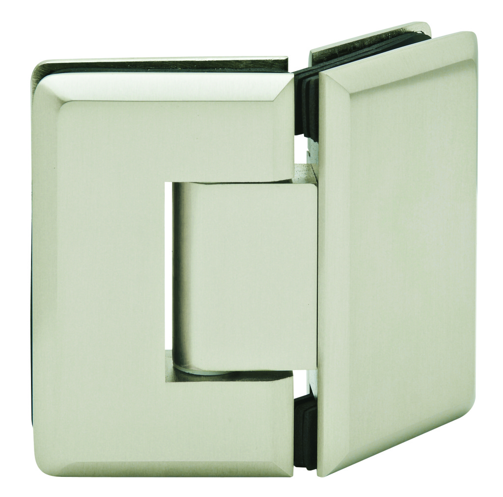 Mont Hard 135 Degree Glass to Glass Bevelled Shower Hinge in Brushed