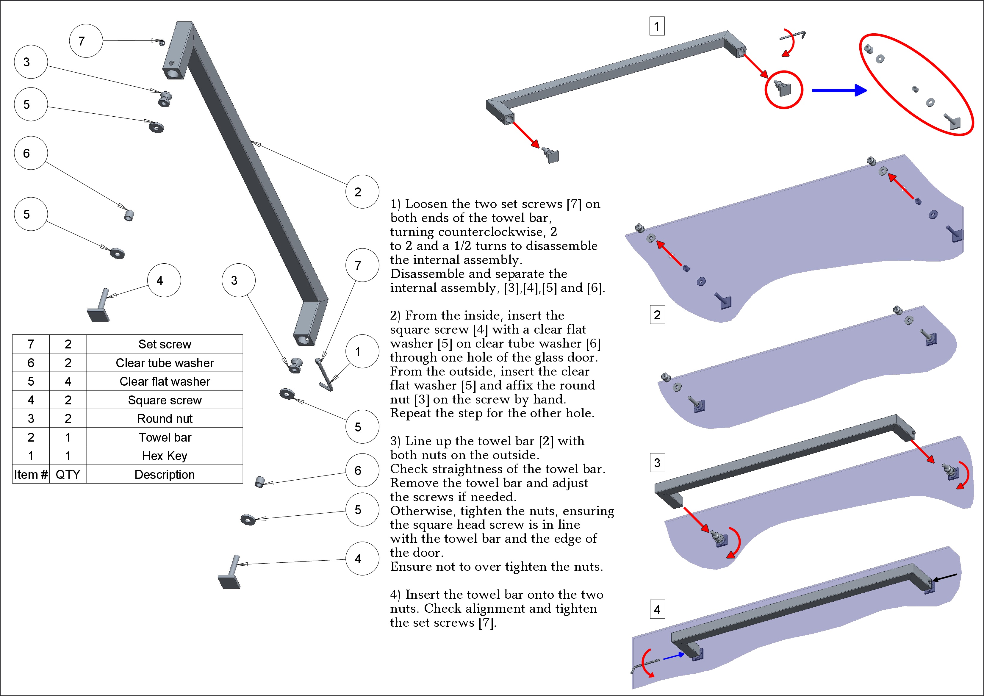 24 Square Corner Single Side Towel Bar In Oil Rubbed Bronze Finish Installation Instructions