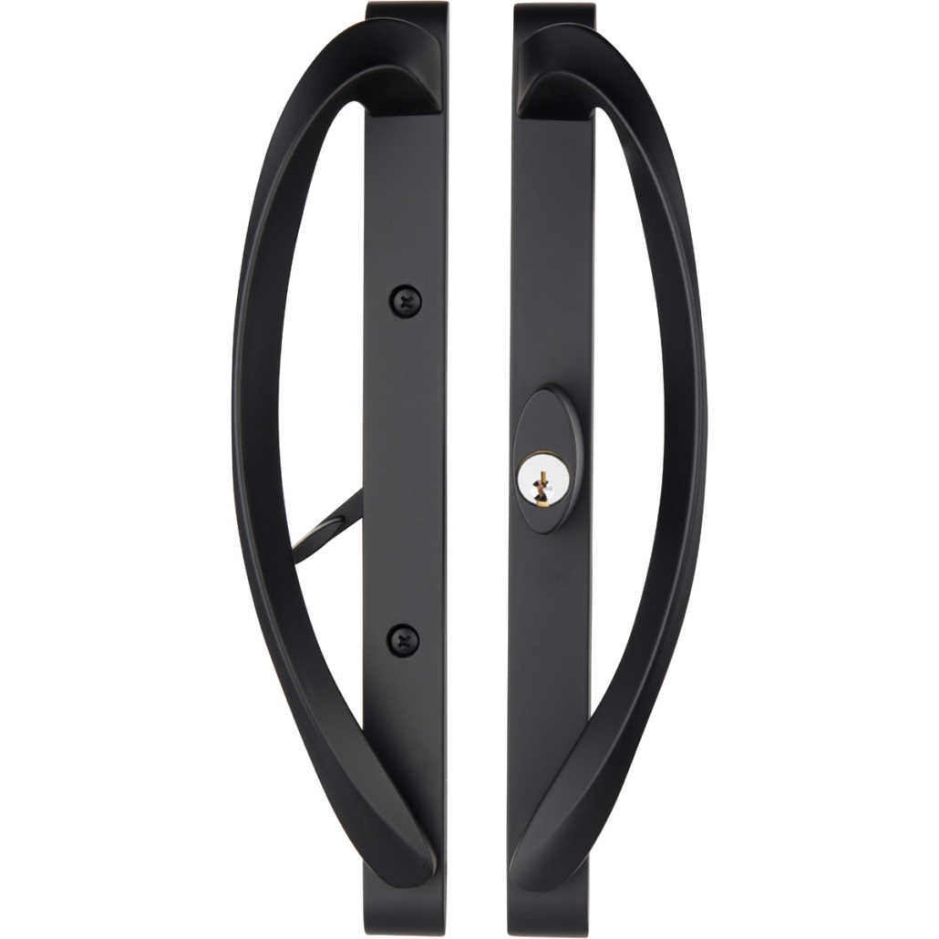 Rockwell Modena Sliding Door Handle Offset Keylock Matte Black Finish