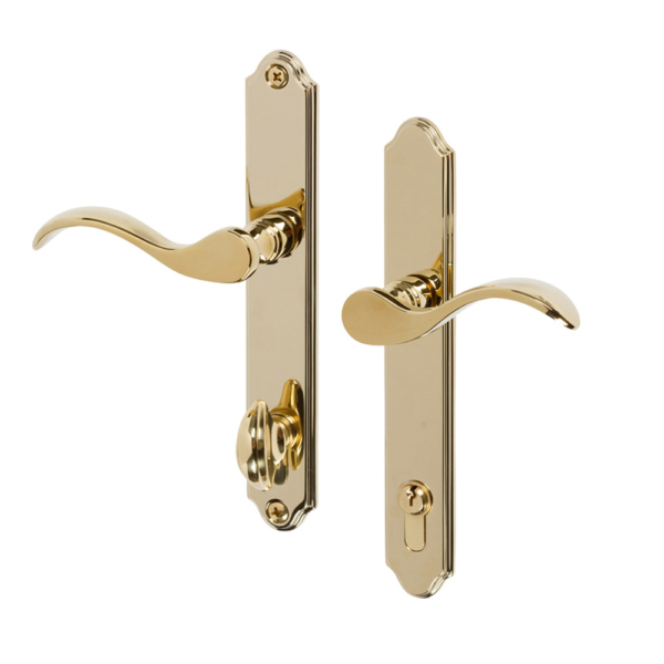 Entry Swing Door Handle Set Brass Finish Windsor Handle