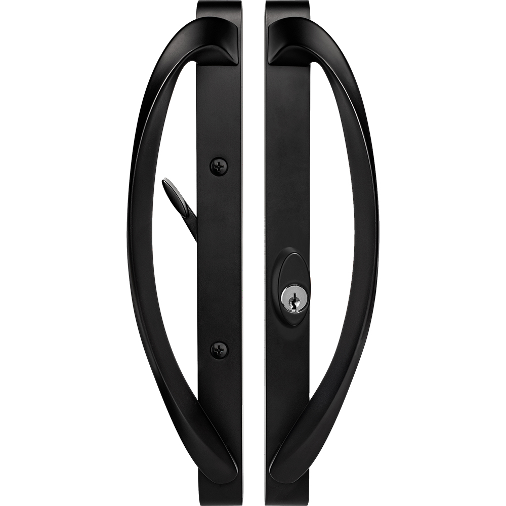 Rockwell Modena Sliding Door Handle Offset Keylock Antique Black