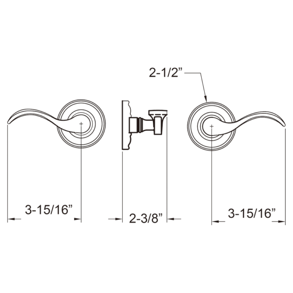 " Chelsea Lever Passage Set Brushed Nickel"