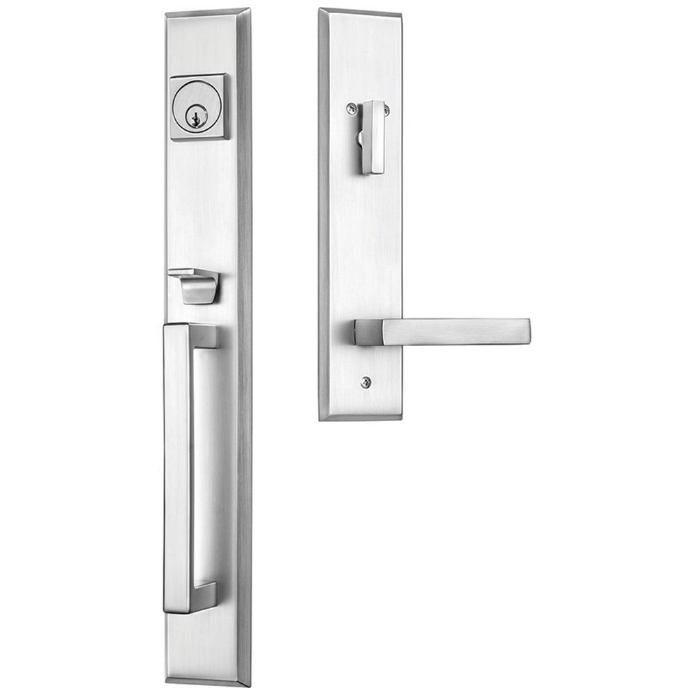 Details about   New Probrico Wave Style Entry Door Handle Set Brushed Nickel 