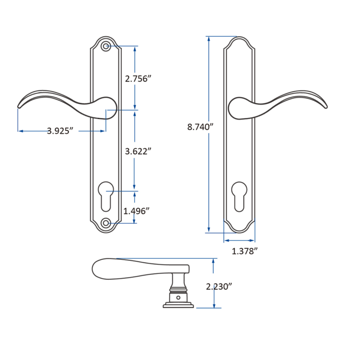 Windsor Keyed Entry Swing Door Handle Brushed Nickel
